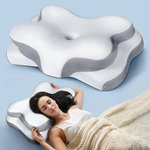 lot 26233 image: Osteo Sustained Cervical Health Neck Pillow, Contour Zoned Design Ergonomic Pillow for Pain Relief, No-Temperature Affected Memory Foam Pillows, Cooling Pillow Support Side, Back, Stomach Sleeper - Retail $37