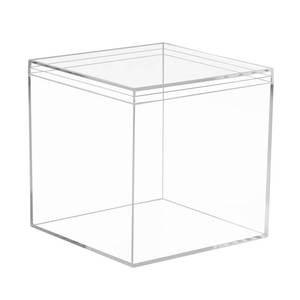 lot 26240 image: Clear Acrylic Square Cube Boxes, Plastic Square Cube Containers with Lid Plastic Storage Organizer 5.9x5.9x5.9 Inches for Candy Pill, Tiny Jewelry Beads, Coins, and findings, Craft Supplies