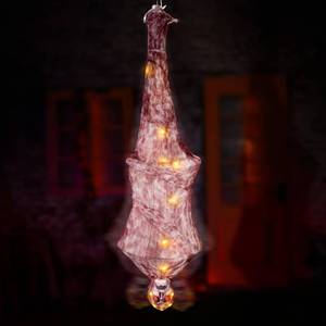 lot 26405 image: Halloween Animatronics 67inch Cocoon Corpse - Animated Mummy Hanging Dead Body Decoration with Sound Activated, Creepy Voice, Spooky Skull, Light Up Eye, Scary Move Haunted Horror Life Size Prop - Retail $33