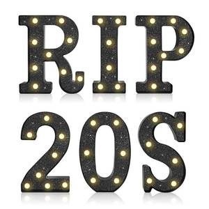 lot 26406 image: 6Pcs 30th Birthday Decorations for Women, RIP 20S Led Light Up Sign Death to My 20s Party Supplies Gifts Favor for Table Wall Decor(Shining Black)