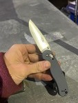 FBKNIFE Professional Quality Pocket Knife Great Utility , Button Release, Beautiful Blue, comes with bag