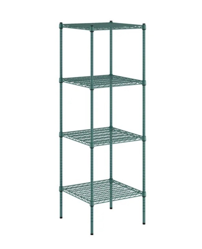 lot 4 image: Regency 24 x 24 NSF Green Epoxy 4-Shelf Kit with 74 Posts - Unassembled Retails $126