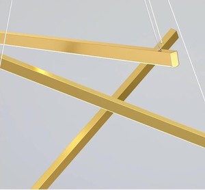 lot 9 image: 7 Piece Modern Gold LED Pendant Lamp Living Room Bedroom Dining Room Kitchen Hanging Light Staircase Long Chandelier Light,Modern Pendant Light