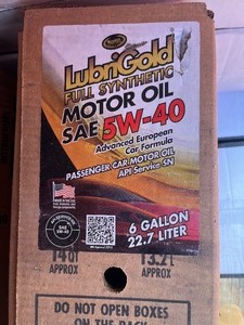 6 Gal Lubrigold Full Synthetic Motor Oil SAE 5W-40 - Advanced European Car Formula