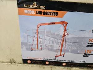 lot 2520 image: Unused Landhonor 2200-LB adjustable height All-Stell Gantry  LHR-AGC2200