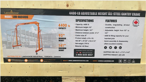 lot 2521 image: Unused LandHonor Adjustable Height All-Steel Gantry  LHR-AGC4400