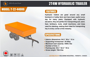 lot 2891 image: Unused Wolverine 2T4W Hydraulic Trailer  T-22-4400G