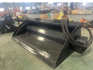 lot 2610 image: Landhonor 72 Inch Skid Steer Hydraulic Rake Bucket Soil Conditioner