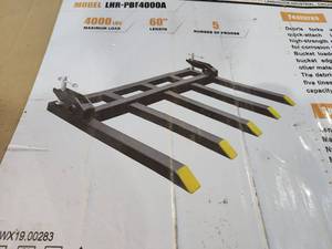 lot 2705 image: Landhonor 4000Lbs Capacity Clamp-On Pallet Forks Bucket Forks  LHR-PBF4000A