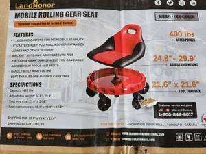lot 2763 image: Landhonor Mobile Rolling Gear Seat  LHR-GS400