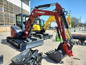 lot 32 image: 2022 Yanmar VIO50-6A Mini Excavator  2,480 Hours  Cab  Bucket
