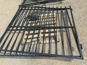 lot 106702 image: Unused 14 Ft Bi-Parting Wrought Iron Gate Double Swing  Driveway  Ranch Entry