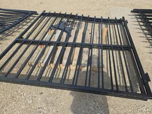 lot 106704 image: Unused 14 Ft Bi-Parting Wrought Iron Gate Double Swing  Driveway  Ranch Entry