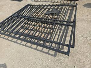 lot 106705 image: Unused 14 Ft Bi-Parting Wrought Iron Gate Double Swing  Driveway  Ranch Entry