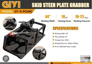 lot 106752 image: Unused MINI Skid Steer Plate Grabber  GY-X-PG44C