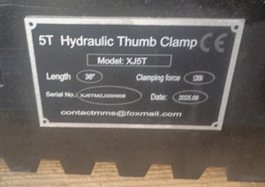 lot 106763 image: Excavator Thumb Attachment  Fits 3-5 Ton Excavators  980mm Length