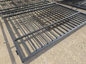 lot 106879 image: Unused 20 Ft Bi-Parting Wrought Iron Gate Double Swing  Driveway  Ranch Entry