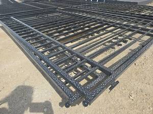 lot 106883 image: Unused 20 Ft Bi-Parting Wrought Iron Gate Double Swing  Driveway  Ranch Entry