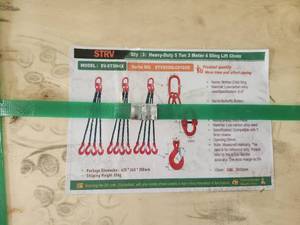 lot 16120 image: Starvox Qty (3) Heavy-Duty 5 Ton 3 Meter 4 Sling Lift Chain  SV-5T3M4X