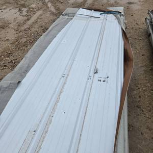 lot 106833 image: Unused Qty. 50 Count Galvalume Steel Siding  Roofing Panels  White  Cream