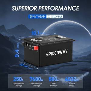 lot 98 image: 2025 Spiderway 38.4V 105Ah Lithium Battery, Ideal for Golf Carts, Floor Scrubbers & Forklifts