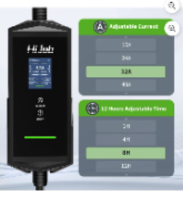 lot 30818 image: HiJob Portable Electric Vehicle Charger, Fast Charge