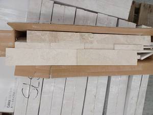 lot 30824 image: 9 Boxes Natural Stone Cubics Wall Panels, 6x24 Inch, 6 Pieces Per Box