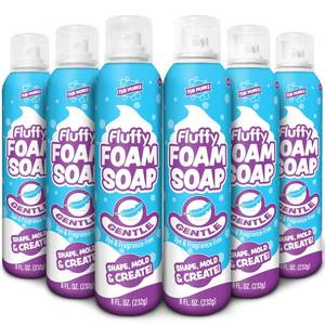 lot 1145 image: Tub Works Fluffy Foam Soap, White, 6 Pack  Shape, Mold &amp Create Bathtub Art with Soft Bath Foam for Kids  Fragrance-Free &amp Dye-Free Kids Bath Soap  Easy-to-Use Spray Nozzles