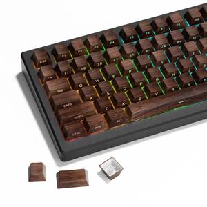 lot 1152 image: XVX PBT Keycaps - Side Print Shine Through Custom Keycaps 60 65 75 100 Percent, Retro Dye Sub & Double Shot Key caps Set 126 Keys, Cherry Profile for Mechanical Keyboard, Walnut Textures