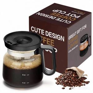 lot 1177 image: 16 Oz Coffee Pot Mug,Mini Coffee Pot Cup,with Spill Proof Lid Heatproof Glass Mug Large Capacity ideal Gift for Coffee Lovers (1pcs)