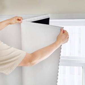 lot 1181 image: AJAZZ self Adhesive Portable 100% Blackout Curtains Simple and Easy to installBedroom Window Thermal Lnsulated Kitchen Room Darkening Black Small Drapes 1-Pack