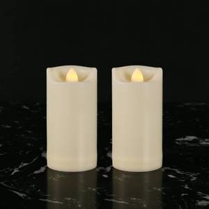 lot 1197 image: 2 X 4 Battery Operated Flameless Candles with Timer, Waterproof Outdoor Flickering LED Pillar Candles for Home, Wedding Decoration, Slim Tall, Ivory Plastic, 2 Pack