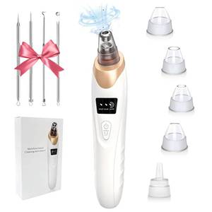 lot 1199 image: Blackhead Remover Vacuum - Professional Blackhead Extractor for Face with 3 Adjustable Suction Levels, USB Rechargeable Pore Cleaner, and 5 Interchangeable Probes (White)