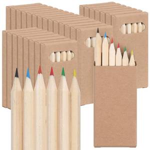 lot 1200 image: Ctosree 36 Packs Mini Colored Pencils Bulk 3.5 Coloring Drawing Pencil in Boxes Easter Basket Essentials Gift for Kids Adult Classroom 100th Day of School Painting Birthday Party Favor, 6 Per Pack