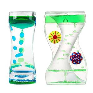 lot 1205 image: Oneshow Liquid Motion Bubbler Timer 2 Pack Bubble Timers Hourglass Liquid Bubbler Oil and Water Sensory Activity Fidget Calm Relaxing Desk Decor