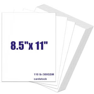 lot 1213 image: 110lb White Cardstock 8.5x11, 120 Sheets Heavyweight White Card Stock 300 GSM for Invitations, Menus, Poster, DIY Card (8.5 x 11)