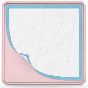 lot 1231 image: Pee Pad Tray Holder for Dogs - Fits Up to 22 x 22 in. Square Potty Training Pads No Spill Raised Lip High Edge Silicone Mat, Extra Thick and Non-Slip for Indoor Floor Protection (Small, Pink)  eenk