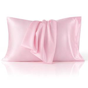 lot 1240 image: Bedsure Satin Pillowcase for Hair and Skin Queen, Similar to Silk Pillow Cases, Valentine Pillow Covers Set of 2 with Envelope Closure, Pink Room Decor Essentials, Gifts for Women Girls 20x30 Inches