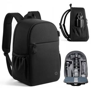 lot 1255 image: llano Compact Camera Backpack for DSLRSLRMirrorless,Photography Bag with Laptop Slot (for 14 MacBook) & Tripod Holder, Ideal for Travel & Outdoor (for Canon, Nikon, Sony), Small, Black,10L Capacity