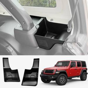 lot 1256 image: Utiiy Wheel Well Storage Bin Fit for 2024-2025 Jeep Wrangler JL JLU 4XE Rear Trunk Side Storage Box Cargo Organizer Cargo Tray for Wrangler JL 4dr Accessories(24-25 Trunk Organizer, Not Gladiator)