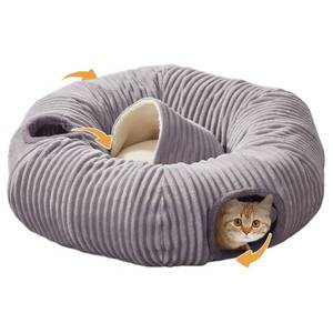 lot 1262 image: Cat Tunnel Bed for Indoor Cats,Cat Donut Tunnel Toy with Washable Circle Cushion,Blackout Tent, Multifunctional Playground Toys Hideplace for Kitty, Puppy, Rabbit,Ferret