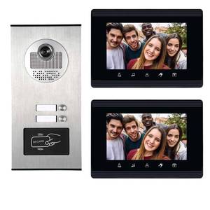 lot 1271 image: AMOCAM Upgrade Versions 2 Units Apartment Intercom System 7 inch Touch Monitor Video Door Phone Kits Support Ethernet Cable Connect, Single-Supply, ID Keyfobs Unlock for Home Apartment