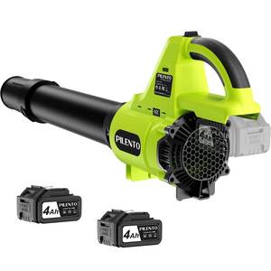 lot 1272 image: Leaf Blower Cordless with 2 x 4.0Ah Battery Operated and Fast Charger, 650CFM 280MPH Electric Leaf Blower, 3 Speed Mode, 20V Powered Handheld Blowers for Lawn Care, Blowing Leaves, Small Gravel, Green