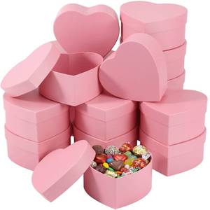 lot 1276 image: Lerheedi 12 Pcs Small Heart Shaped Boxes - 4 x 2 Inch Wedding Nesting Gift Boxes with Lids, Heart Paper Decorative for Wedding Bridal Shower Mothers Day Gift Wrapping Party Decor(Pink)
