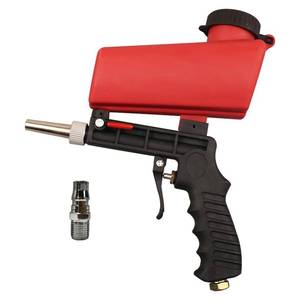 lot 1289 image: 90psi Gravity Feed Sand Blaster Gun Kit - Hand Held Sand Blasting Spray Gun with 2 Nozzle Tips and Air Regulator Remove Paint, Rust, Stains, and Grime on Surfaces