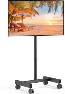lot 1294 image: Perlegear Rolling TV Stand, Mobile TV Stand on Wheels for 13-50 inch TVs with Height Adjustment &amp 30° Tilt, Portable TV Cart with Wheels Holds 44lbs, Max VESA 200x200mm for Living Room, Bedroom