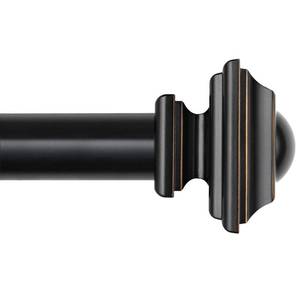 lot 1296 image: KAMANINA 1 Inch Curtain Rod 32 to 58 Inches (2.6-4.8ft), Black Curtain Rods for Windows, Single Drapery Rods with Square Finials