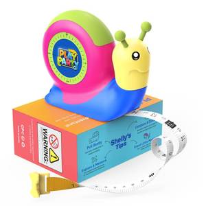 lot 1302 image: PLAYPARTY 8ft Tape Measure for Kids, STEM Educational Tool with Level, Protractor and Eraser, Retractable Snail Shaped Measuring Tapes, Child-Safe Stocking Stuffers Gift for Boys & Girls 3, Green