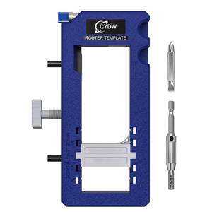 lot 1347 image: Door Hinge Jig, Door Hinge Mortiser, Router Template Fits for Door Hinges Kit Fits 3 to 5 Length and 14 or 58 Thickness, Blue
