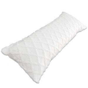 lot 1360 image: Body Pillowcase in Waffle Velvet Pattern, White Body Pillow Cover with Zipper 21  54 1 Piece, Suitable for Sofa, Bedroom Decoration,Without Pillow core(Milky White)